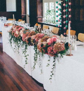 Top Table Wedding Flowers at Dulwich College