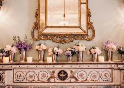Dartmouth House Mantelpiece Wedding Flowers