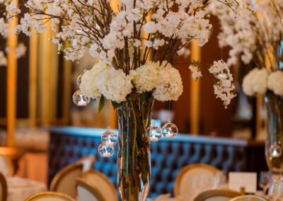 Blossom table centres by Rachel Morgan Wedding Flowers